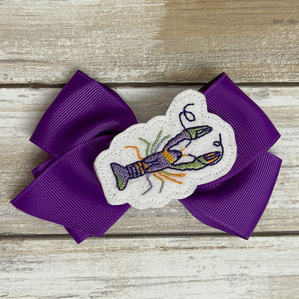 Mardi Gras Crawfish Feltie Clip