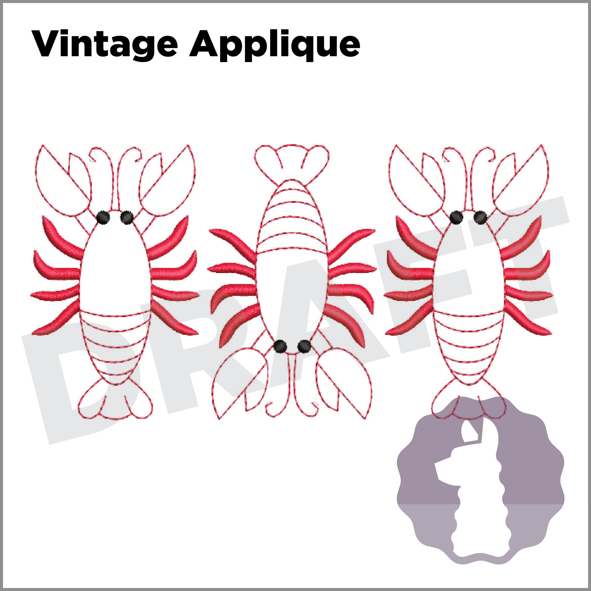 Crawfish Trio Appliqué | BOY