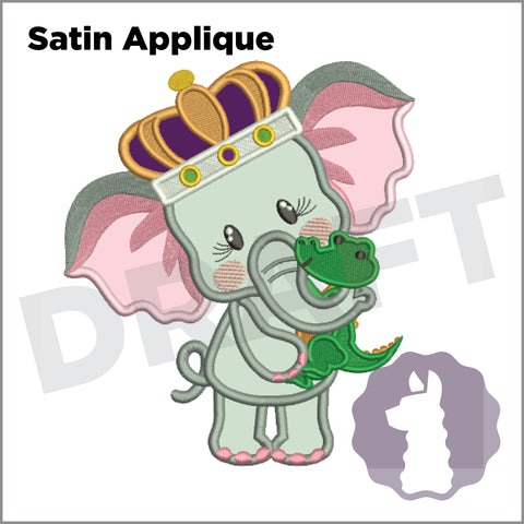 Mardi Gras Elephant Appliqué