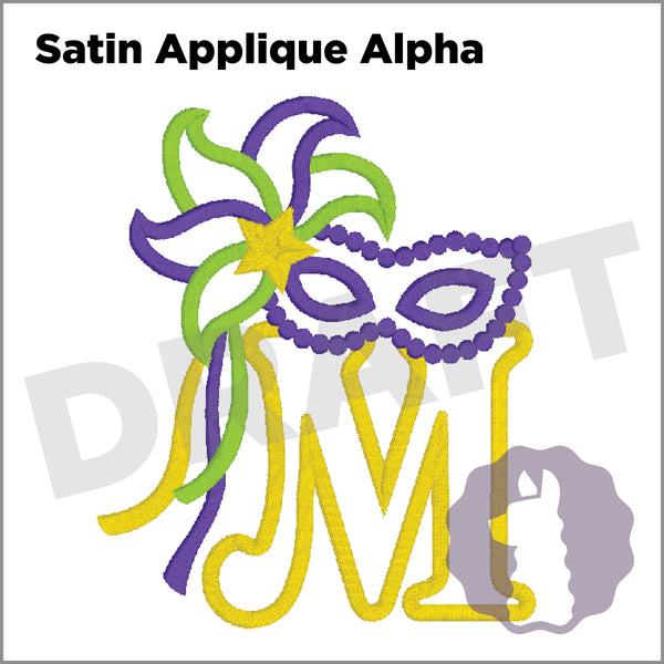 Mardi Gras Initial Letter Appliqué