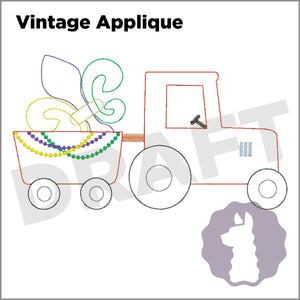 Mardi Gras Tractor Applique