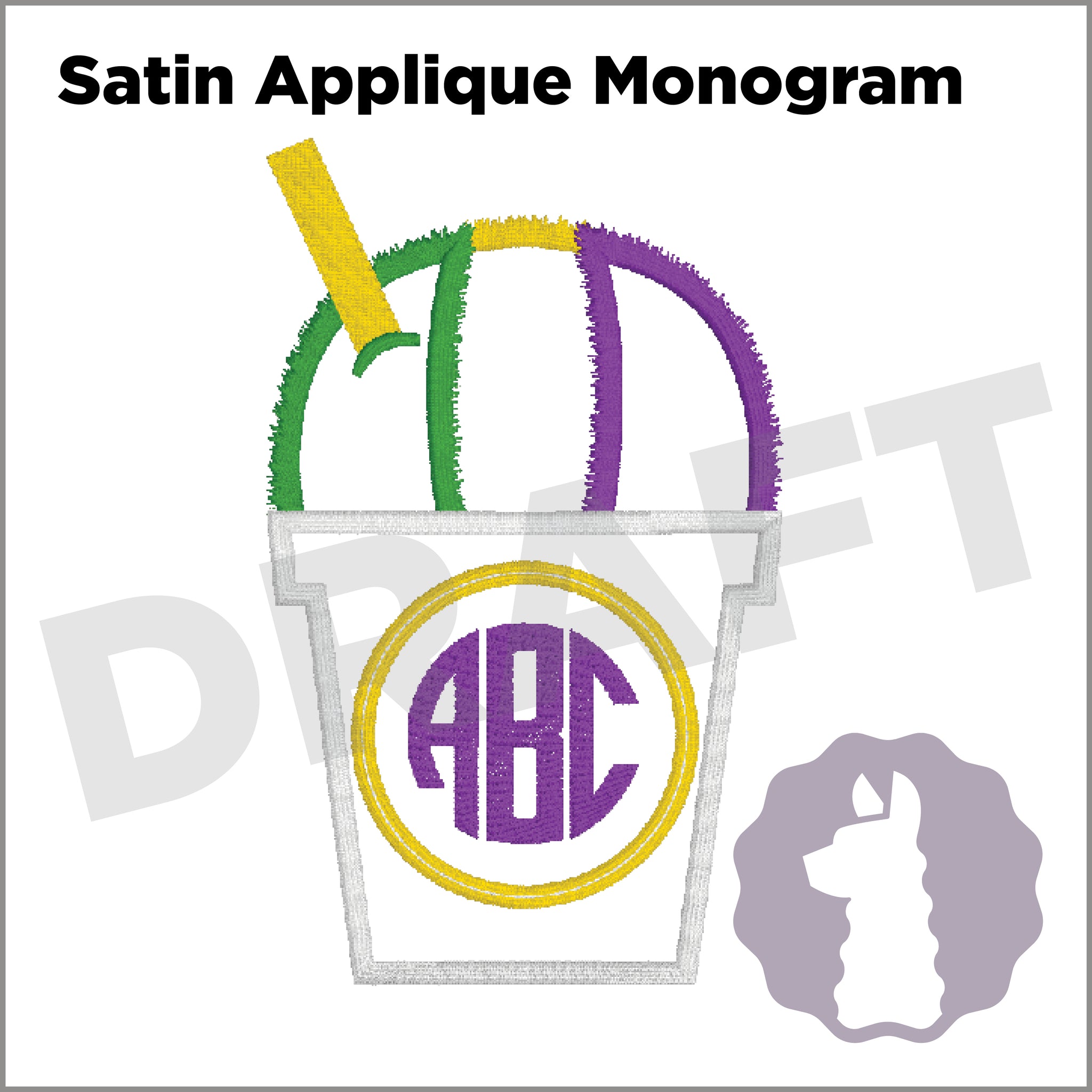 Snowball Monogram Appliqué | MARDI GRAS | LARGE