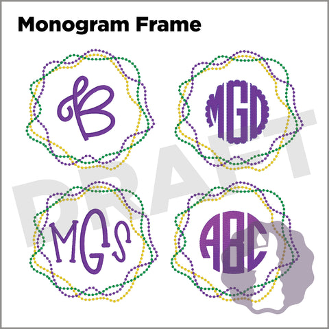 Mardi Gras Bead Monogram