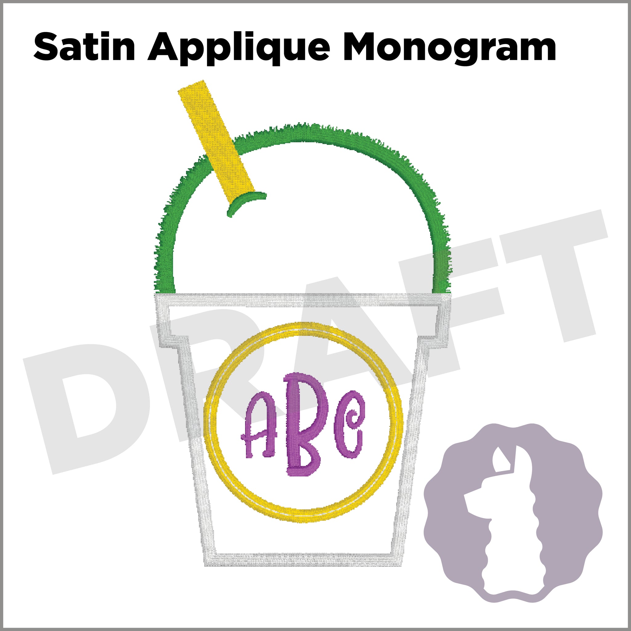 Snowball Monogram Appliqué | MARDI GRAS | LARGE