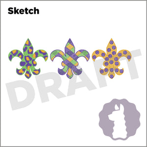 Mardi Gras Fleur De Lis Sketch