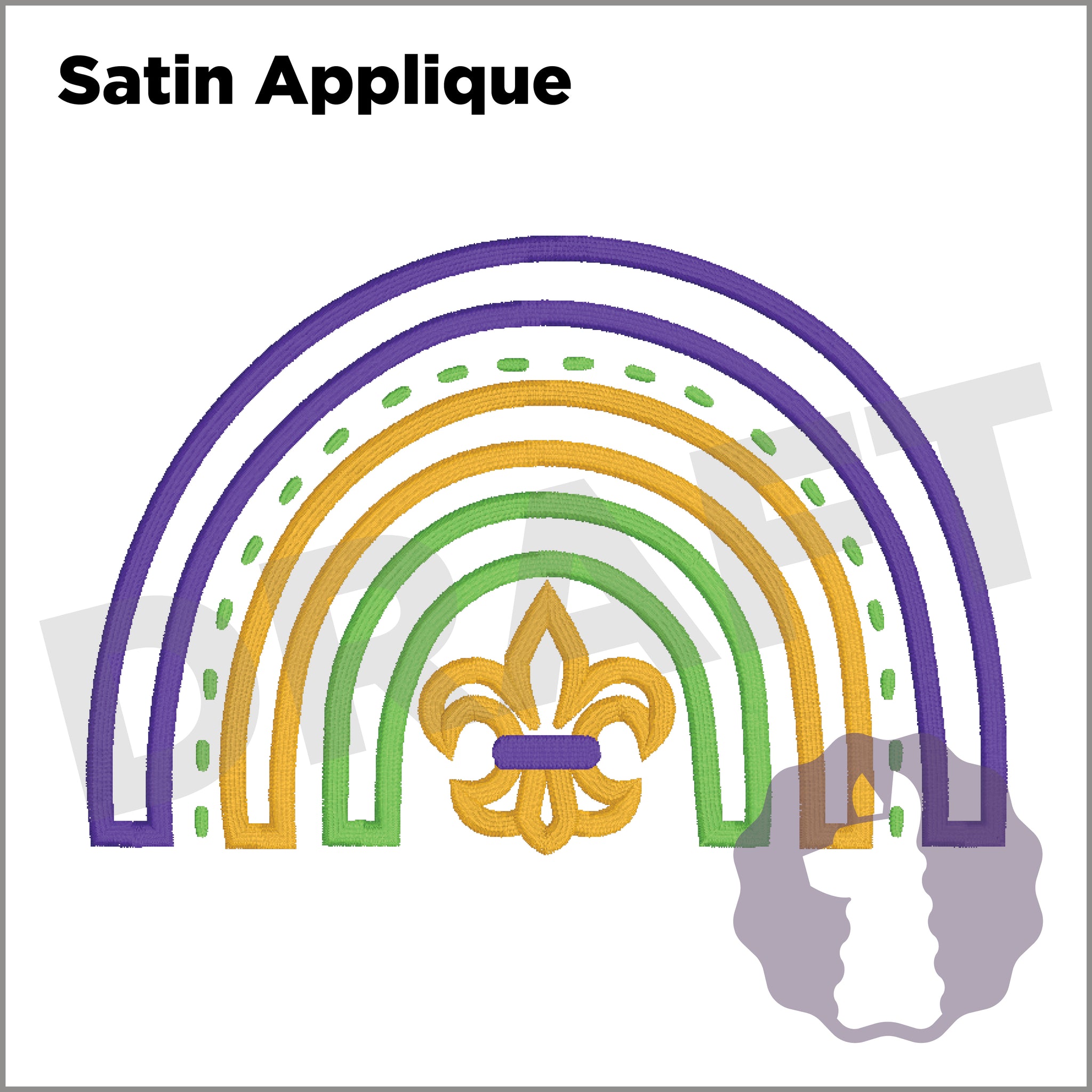 Mardi Gras Rainbow Applique