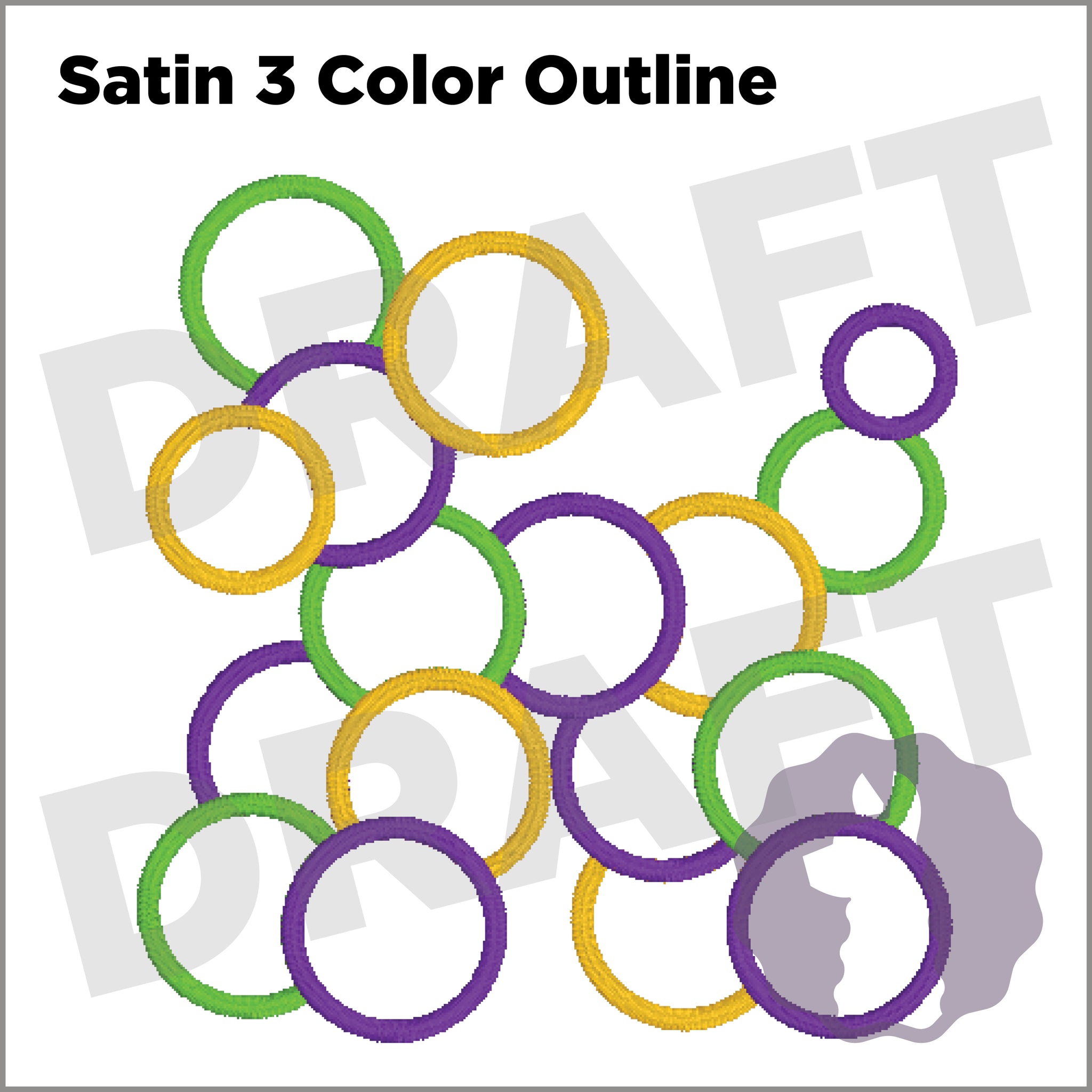 Mardi Gras Bead Dog Satin Outline