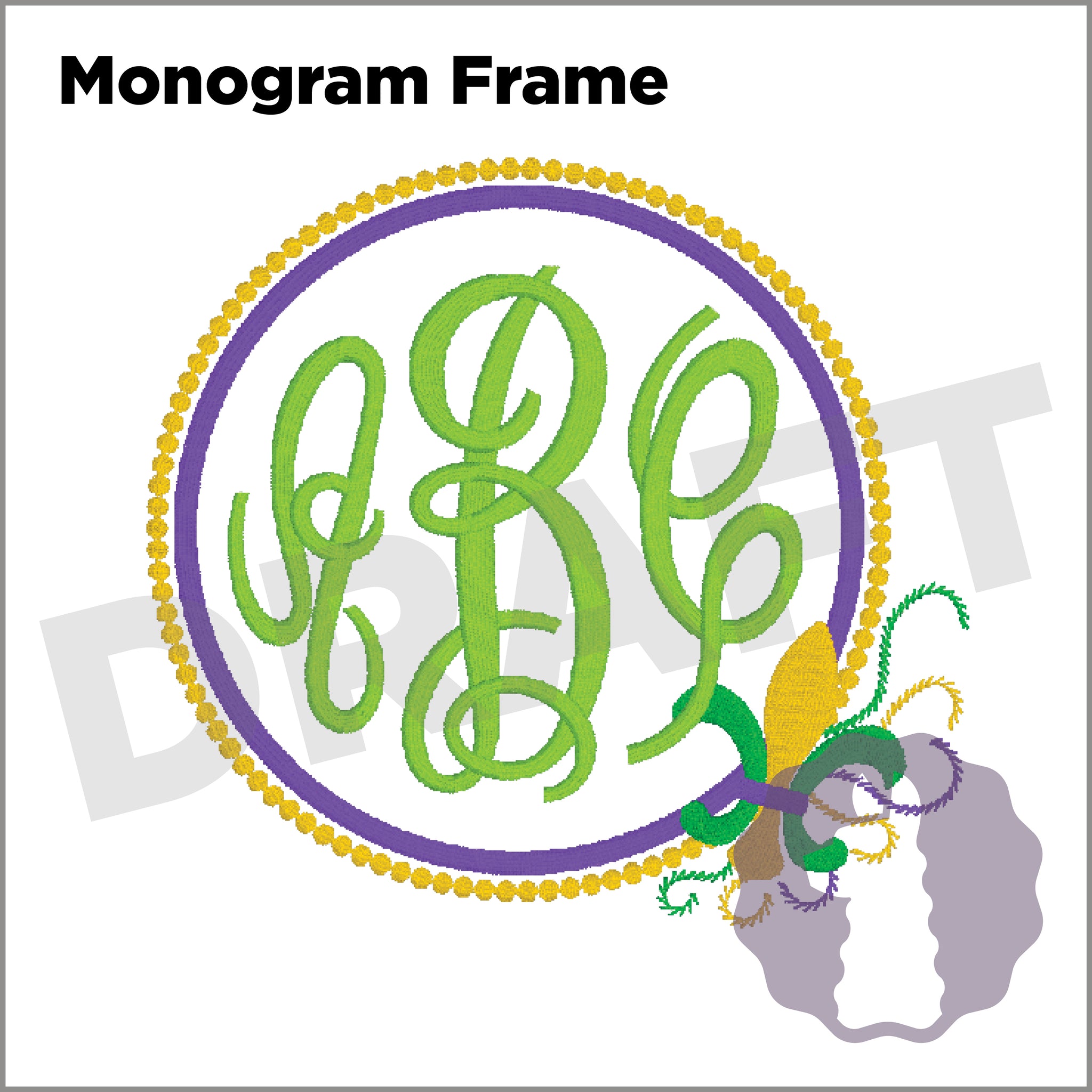 Mardi Gras Frame Monogram