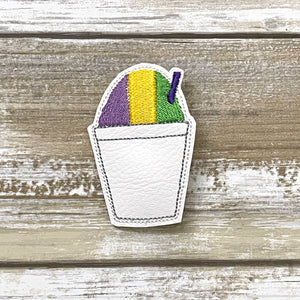 Mardi Gras Snowball Feltie Clip