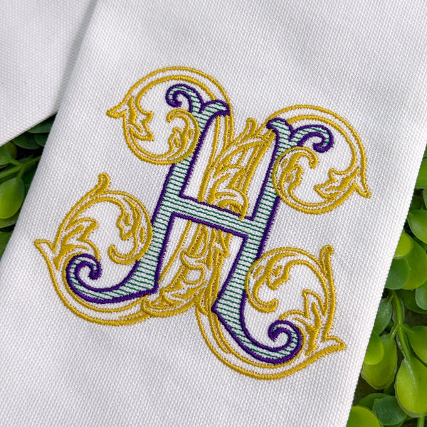 Wreath Sash | Mardi Gras Monogram