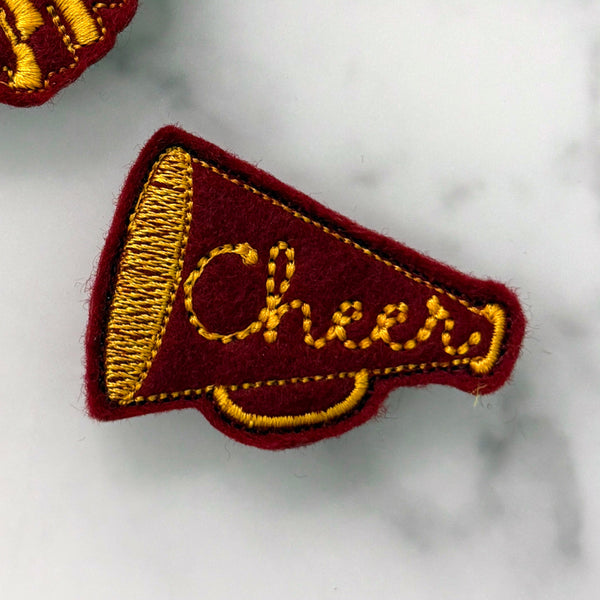 Cheer Megaphone Feltie Clip | Choose Your Team Colors