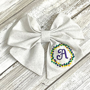 Bead Monogram Bow Large Sailor Bow