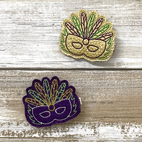 Mardi Gras Mask Feltie Clip | OPTIONS