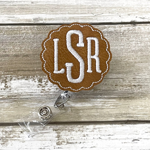 Monogram Badge Reel | LEATHER