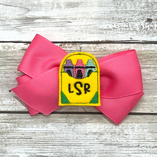 Crayon Box Feltie Clip | MONOGRAM