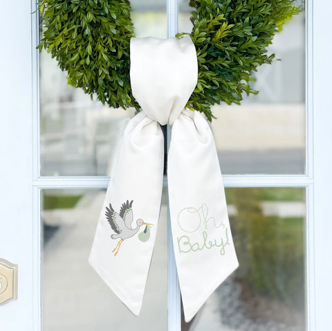 Wreath Sash | Stork with "OH Baby!"