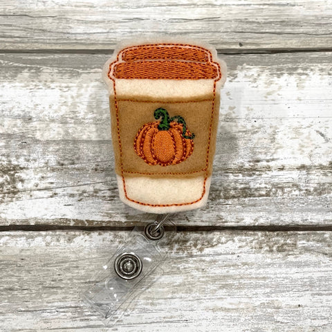 Pumpkin Spice Coffee Badge Reel