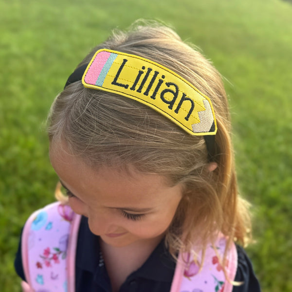Personalized Pencil Headband