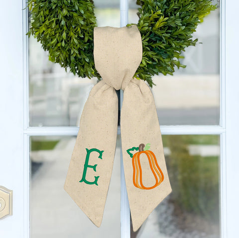 Wreath Sash | Pumpkin Outline