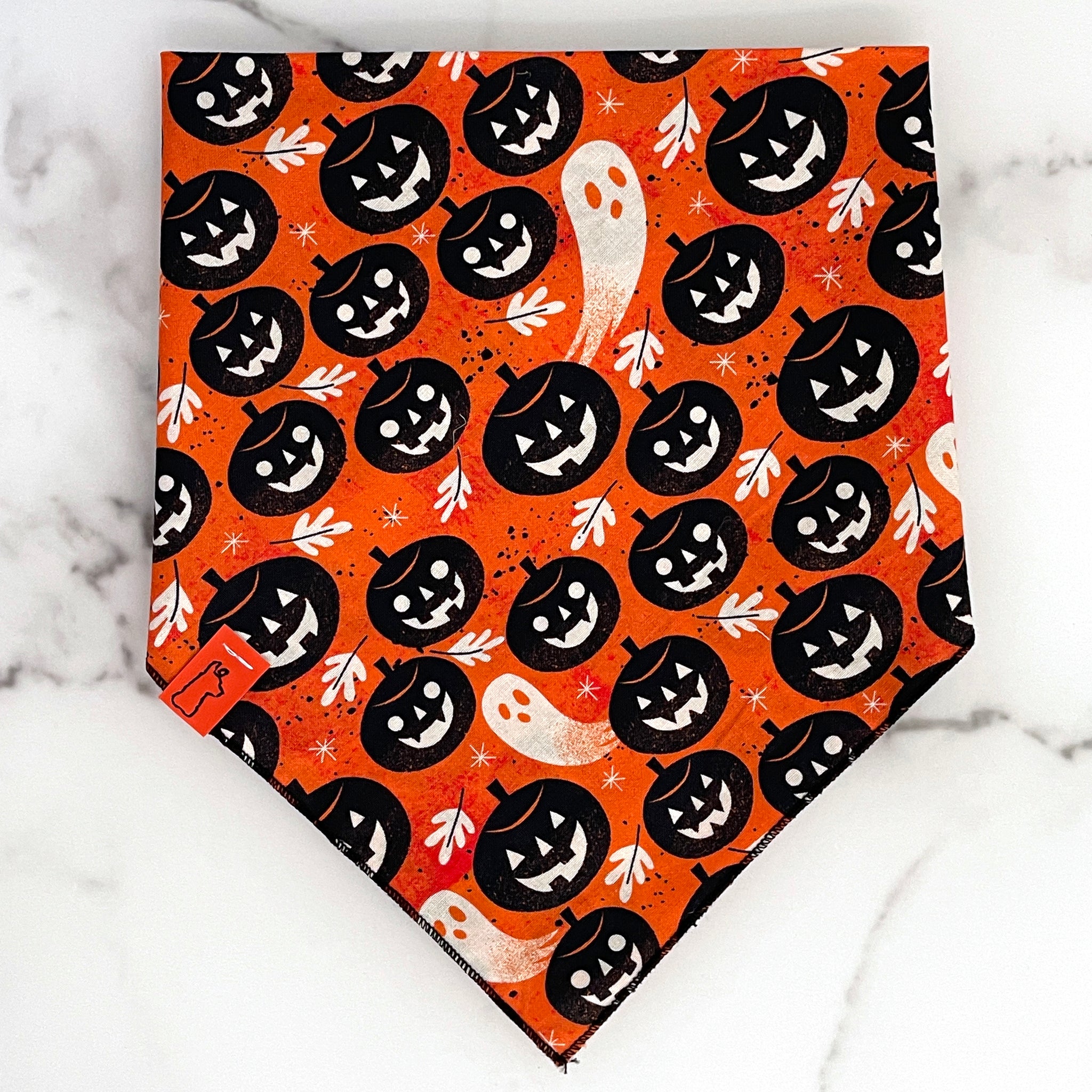 Market Fall Bandanas | Jack-o-lanterns & Ghosts on Orange