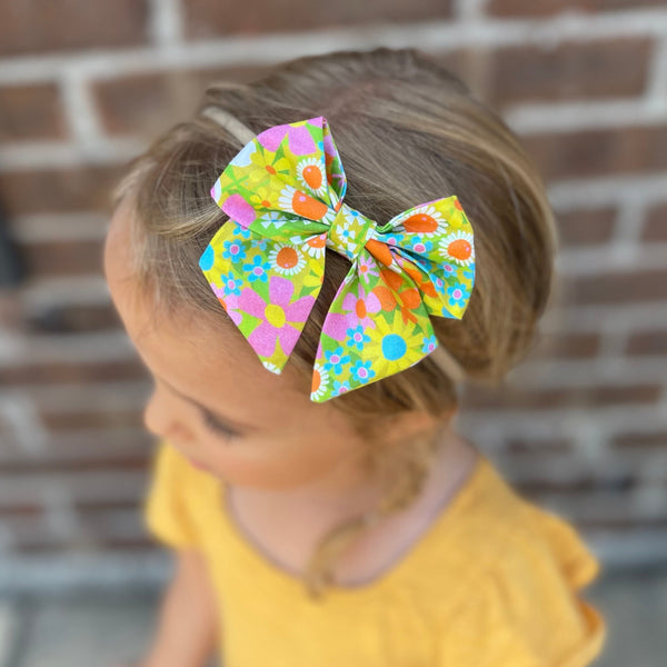 Retro Floral Bow | STYLE & SIZE OPTIONS