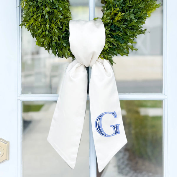 Wreath Sash | Ryan Ribbed Monogram