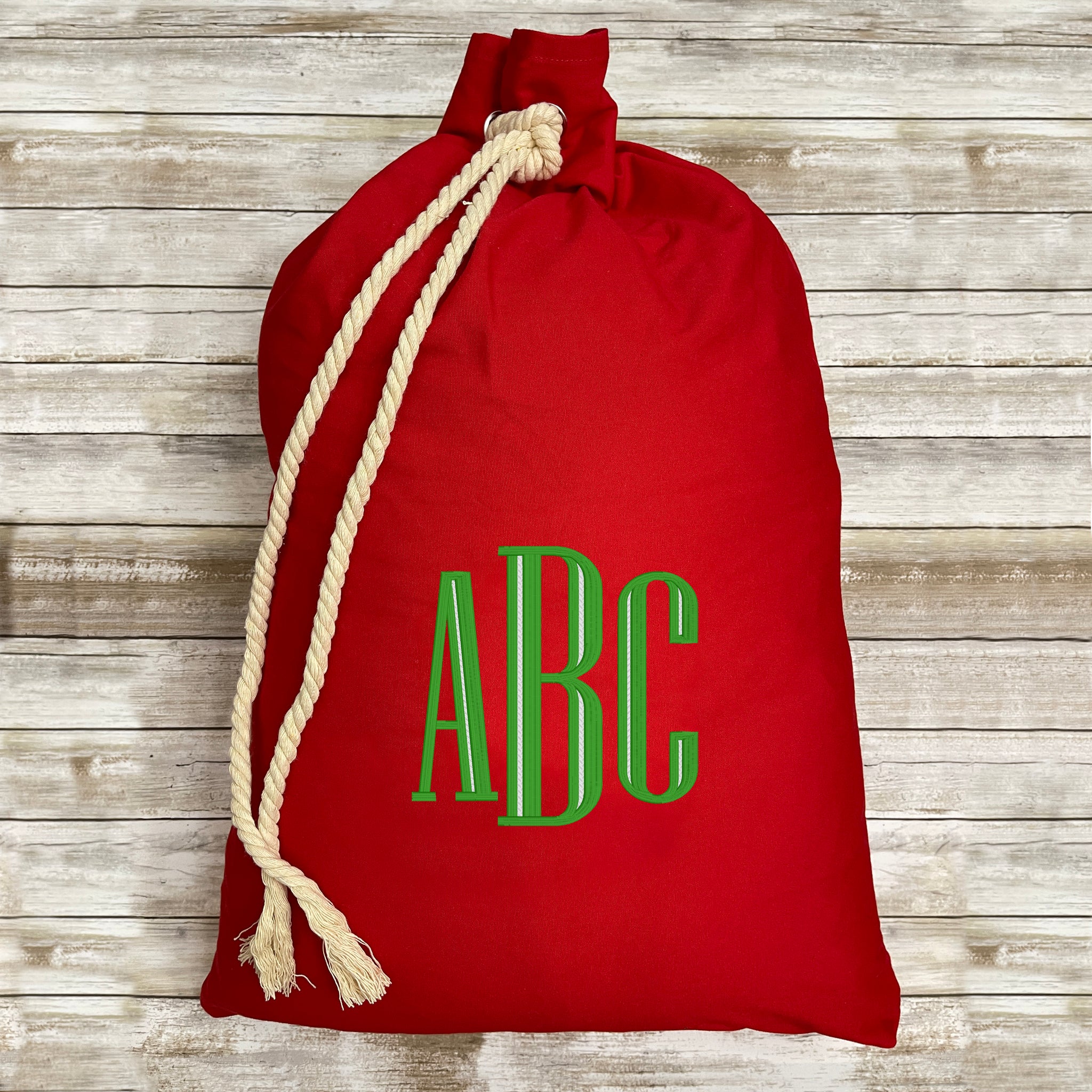 Extra Large Santa Gift Sack Monogram | 19"x28"