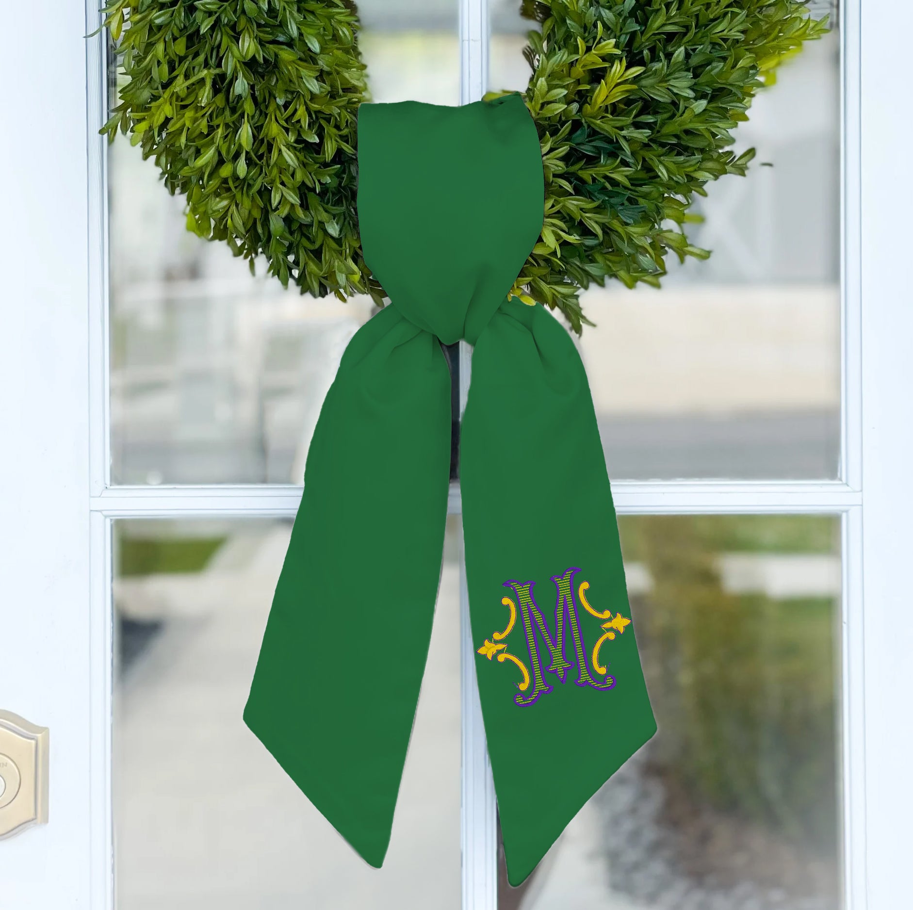 Wreath Sash | Mardi Gras Monogram