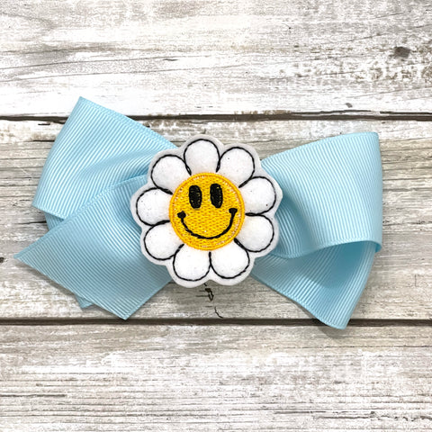 Smiley Face Flower Feltie Clip