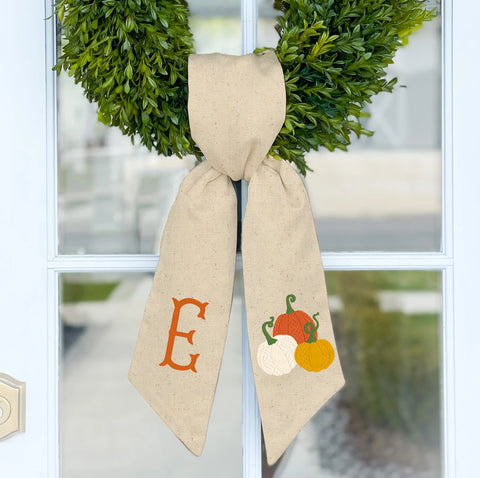 Wreath Sash | Texture Pumpkin Trio