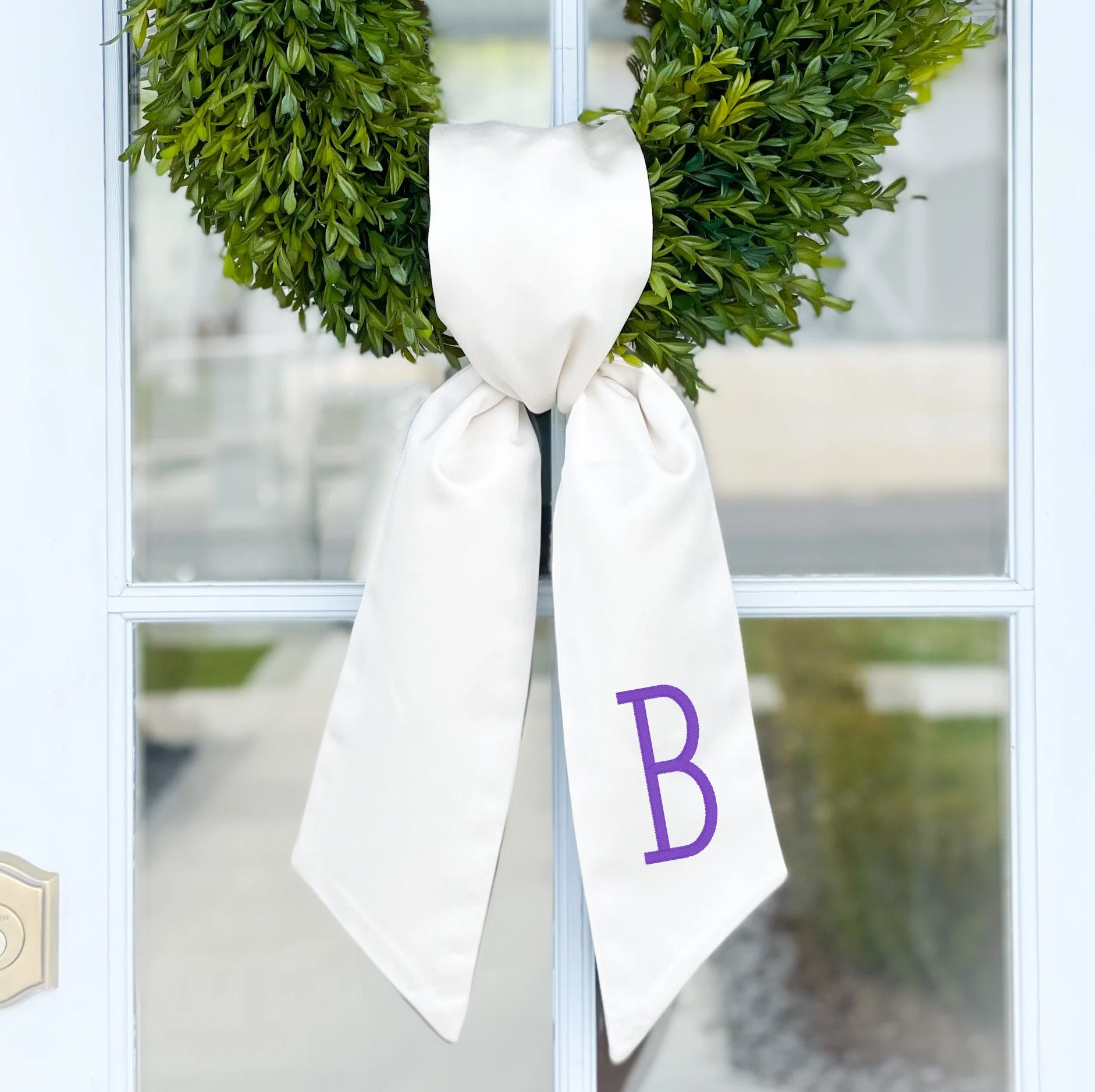 Wreath Sash | Tall Serif Monogram