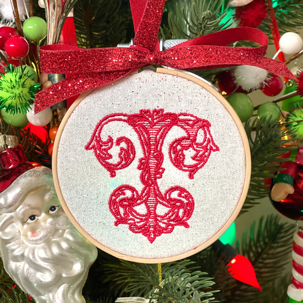 Vintage Initial Ornament Hoop