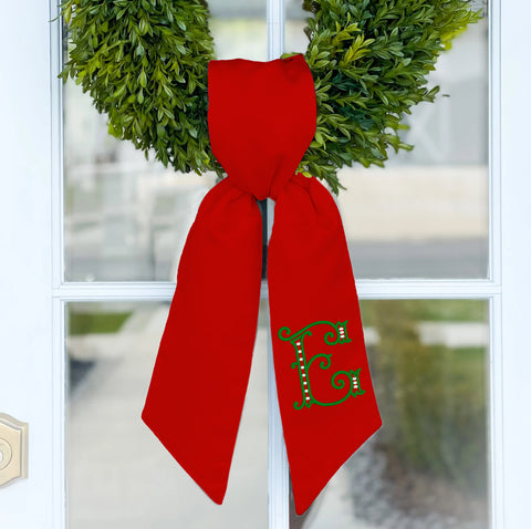 Wreath Sash | Christmas Monogram