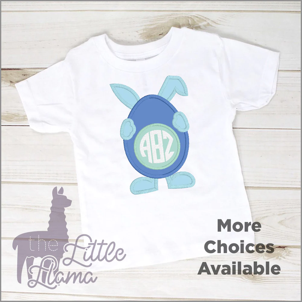 Bunny Holding Easter Egg Monogram Appliqué