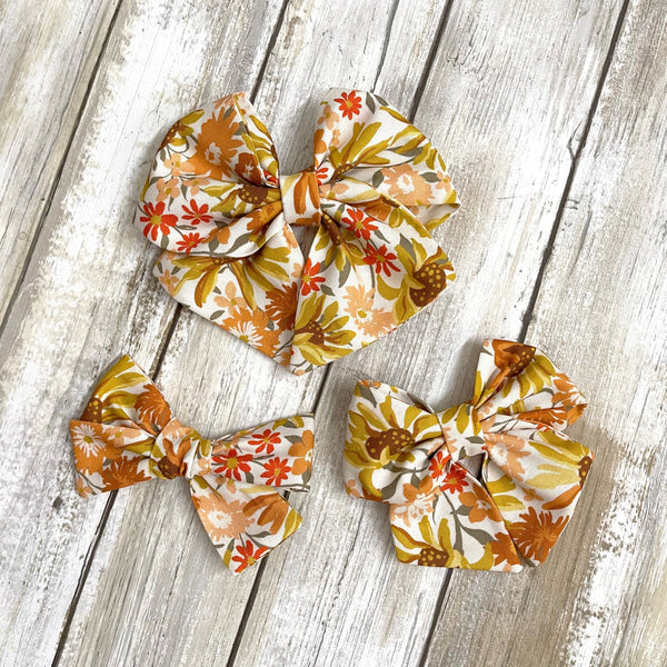 Fall Floral Bow | SIZE & STYLE OPTIONS