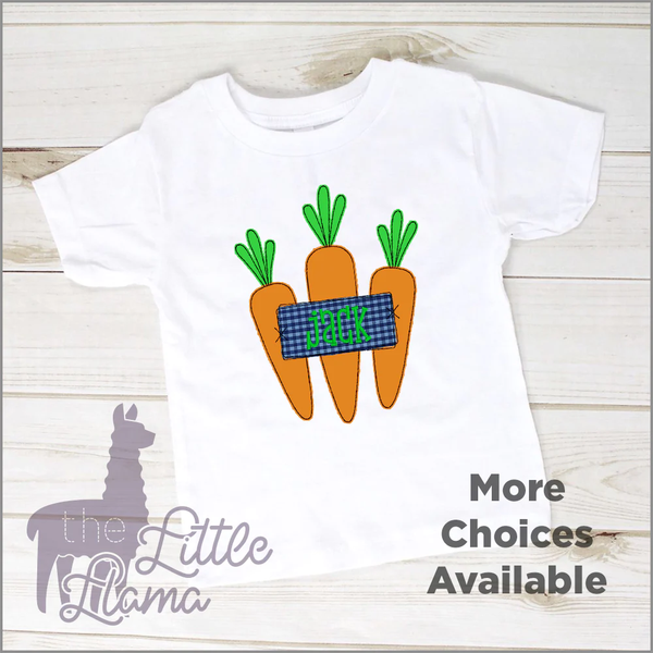 Carrot Trio with Name Appliqué