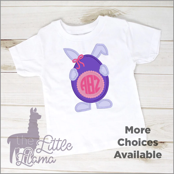 Bunny Holding Easter Egg Monogram Appliqué