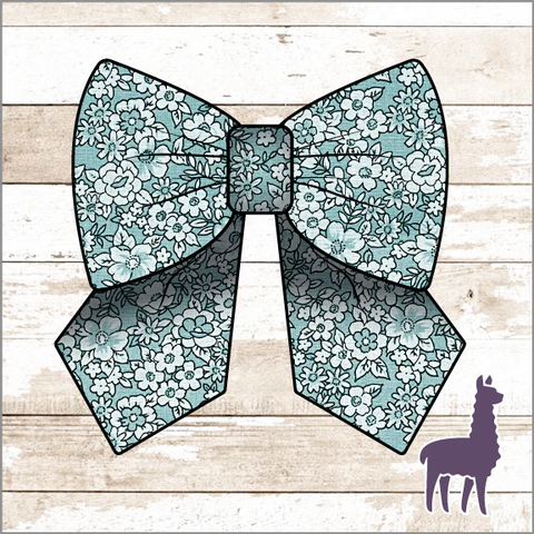 Baby Blue Floral Bow | SIZE & STYLE OPTIONS