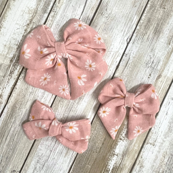 Floral Muslin Bow | SIZE & STYLE OPTIONS