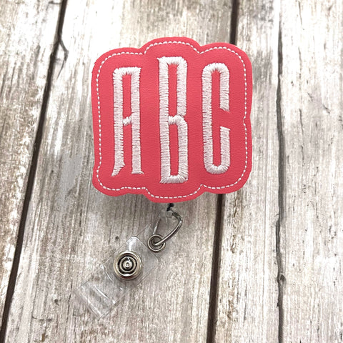 Monogram Badge Reel | LEATHER