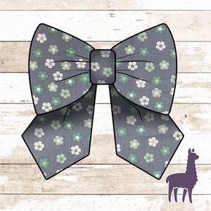 70's Blue Floral Bow | SIZE & STYLE OPTIONS