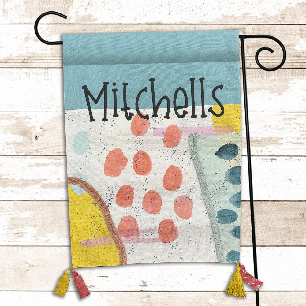 Abstract Watercolor Garden Flag