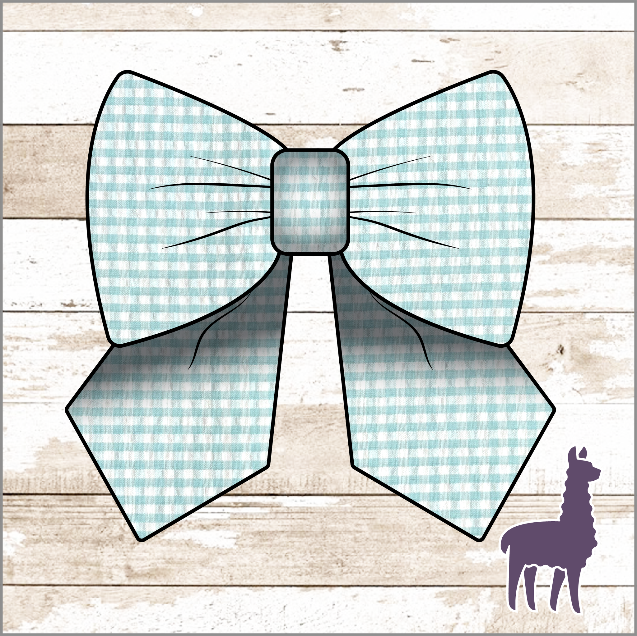 Monogram Aqua Gingham Seersucker Bow