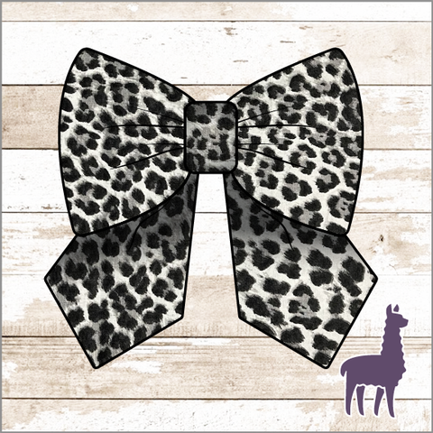 Monogram Black & White Leopard Bow