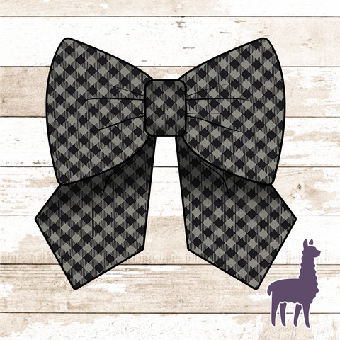 Monogram Black/Grey Small Buffalo Plaid Bow