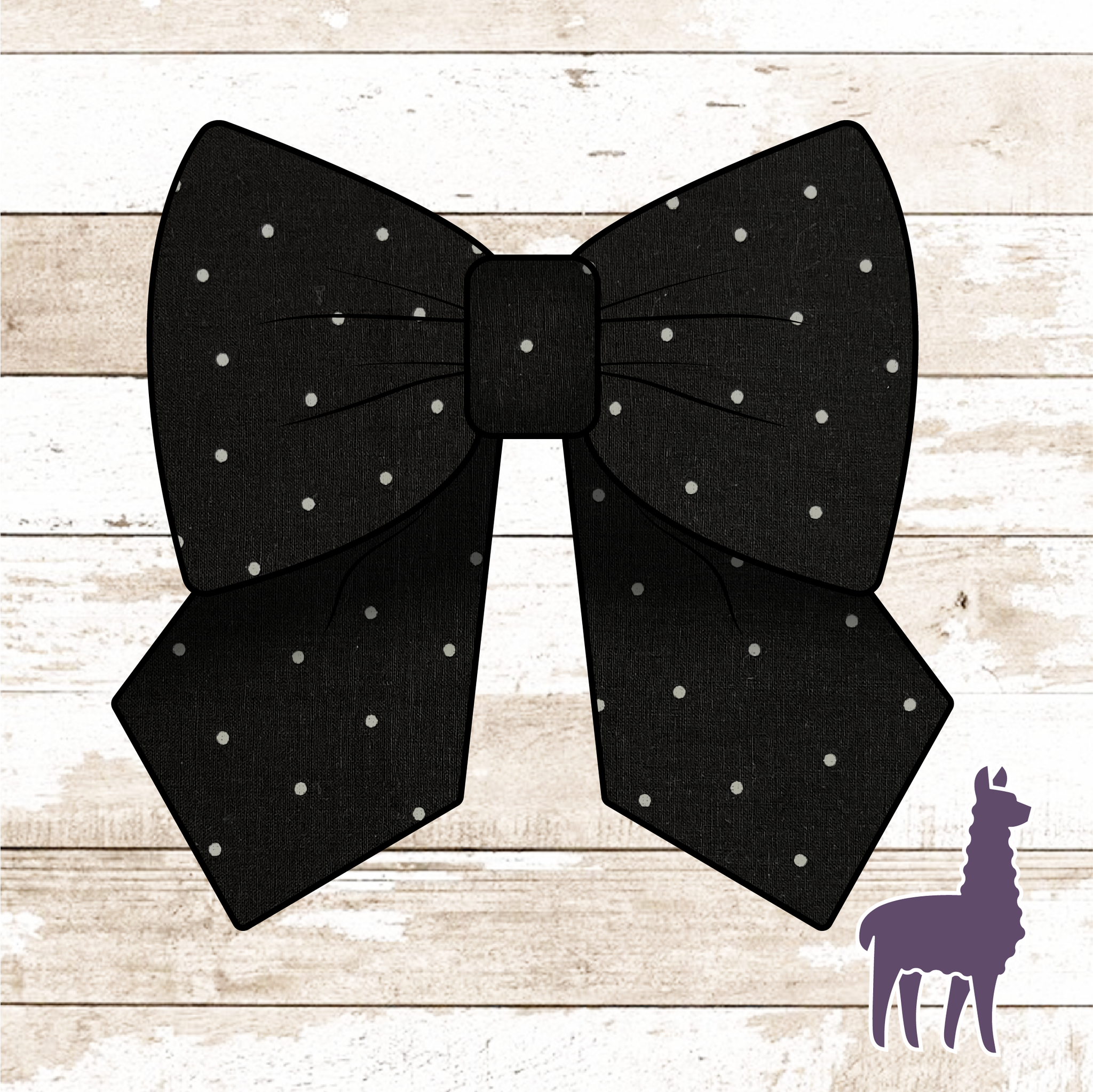 Monogram Black Polka-Dot Bow