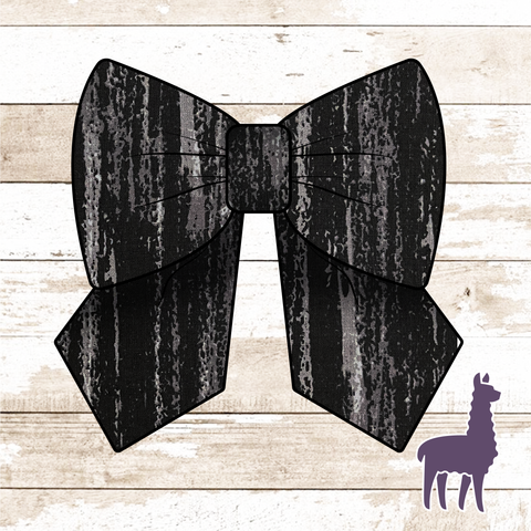 Monogram Black Distressed Bow