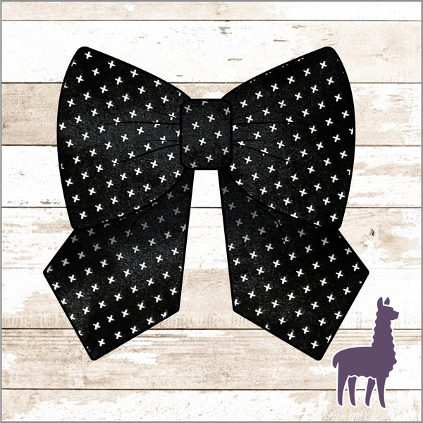 Monogram Textured Black X's Bow