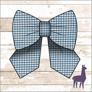 Monogram Blue Gingham Bow