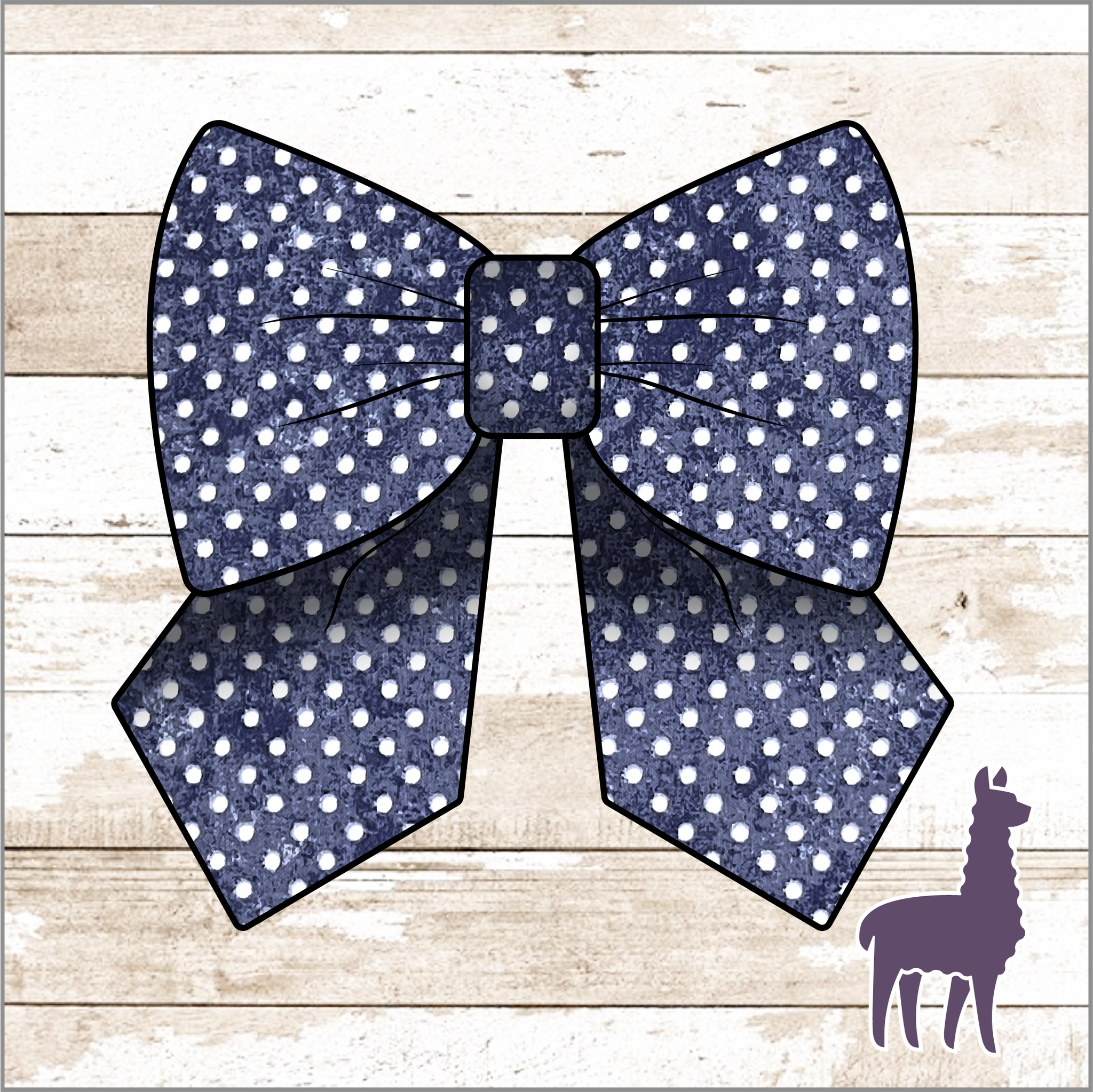 Monogram Blue Textured Polka-dot Bow